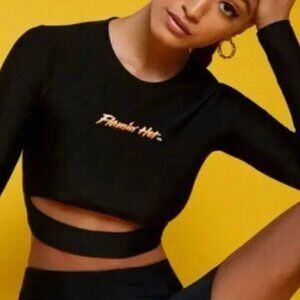 CLEAROUT SALE NWT Forever 21 x Cheetos black long sleeve cutout top